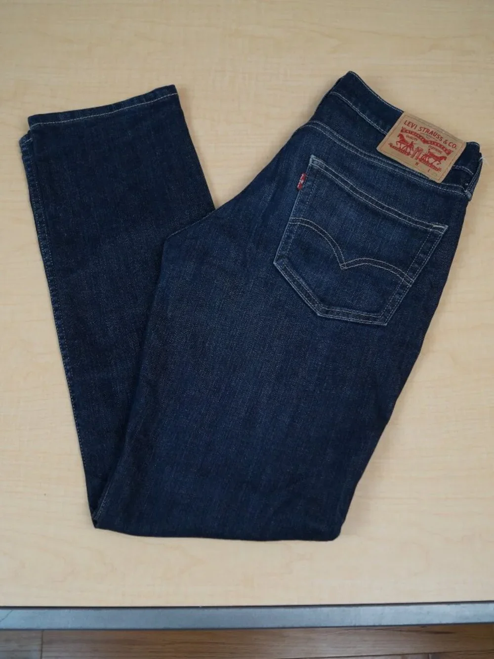 Levis 511 Jeans Slim Fit Straight Leg Dark Blue Denim Red Tab Mens 31 x 30